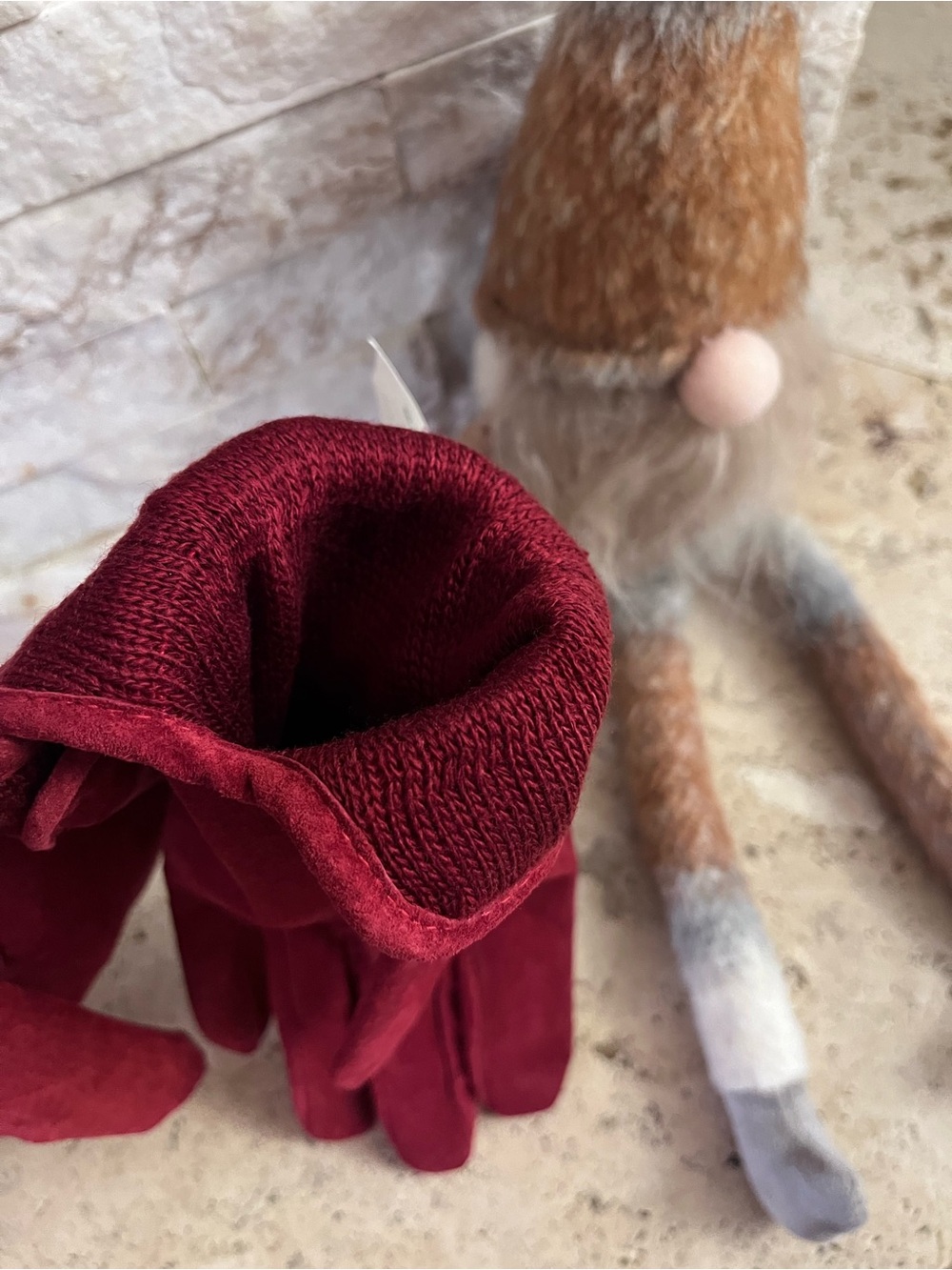 isotoner Women’s Burgundy Suede Gloves - Picture 4 of 8